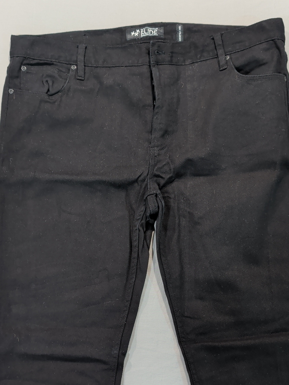 RUDE Slim Straight Blackout Denim Jeans - Size 40x32
